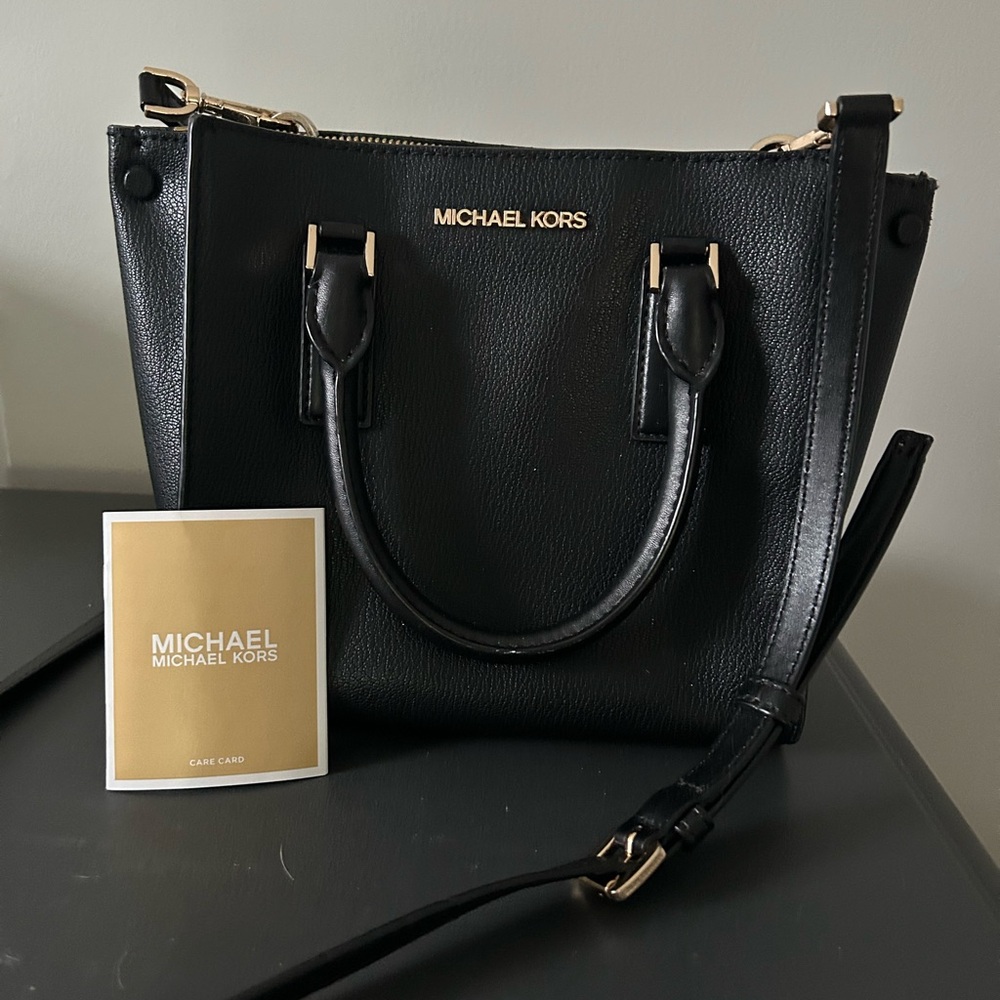 Michael Kors Black Handbag with Gold Accents